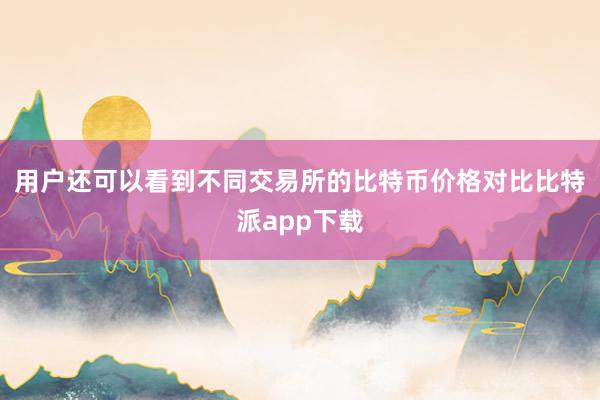 用户还可以看到不同交易所的比特币价格对比比特派app下载