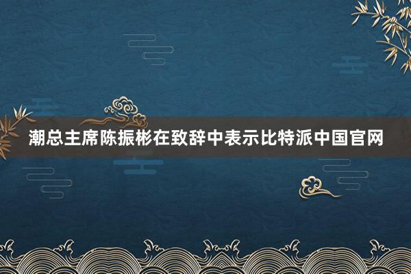 潮总主席陈振彬在致辞中表示比特派中国官网