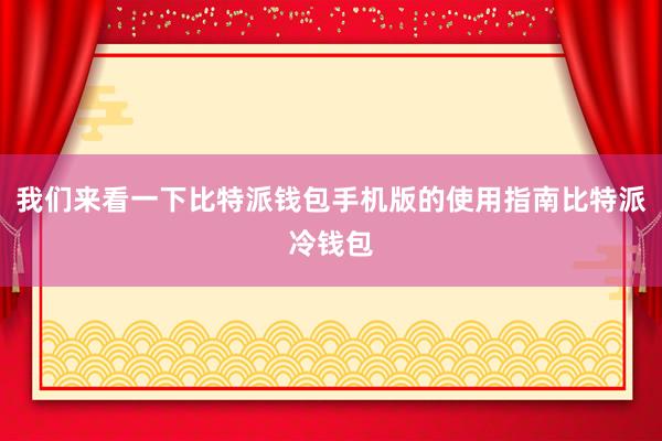 我们来看一下比特派钱包手机版的使用指南比特派冷钱包