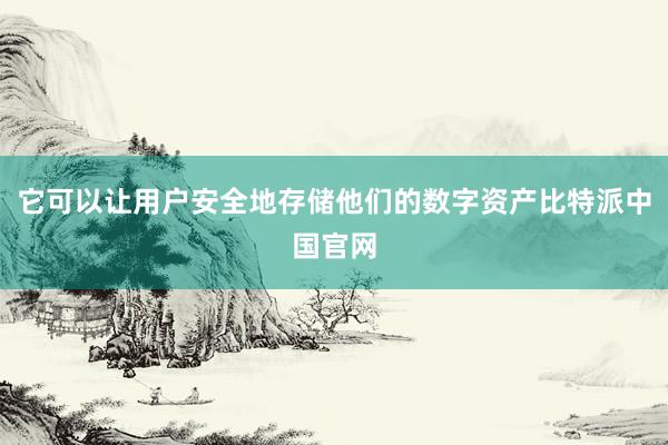 它可以让用户安全地存储他们的数字资产比特派中国官网