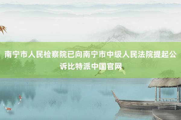 南宁市人民检察院已向南宁市中级人民法院提起公诉比特派中国官网