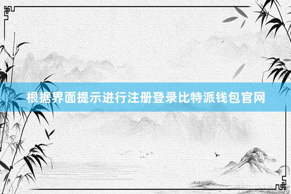 根据界面提示进行注册登录比特派钱包官网