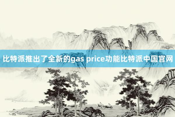 比特派推出了全新的gas price功能比特派中国官网