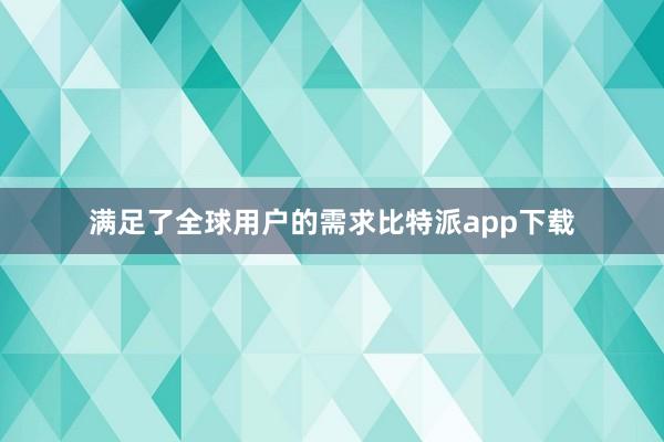 满足了全球用户的需求比特派app下载