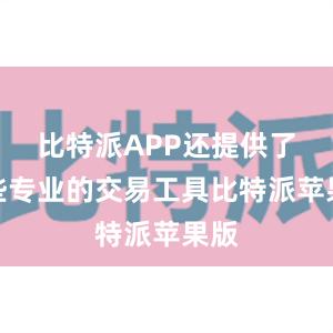 比特派APP还提供了一些专业的交易工具比特派苹果版