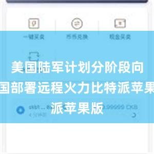 美国陆军计划分阶段向德国部署远程火力比特派苹果版
